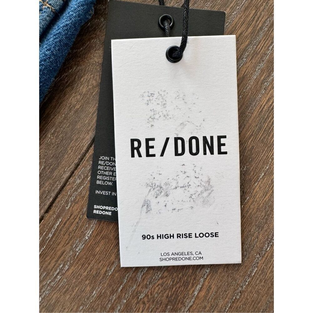 NWT RE/DONE 90s High Rise Loose in Destroyed‎ Broken Blue Size 27 - Picture 10 of 10